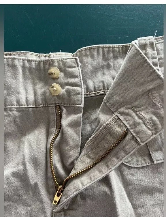 Pantalones Cortos Riders Informales Para Mujer 18M Medianos Color Caqui Tostado Cintura Ajustable Foto 3 de 4