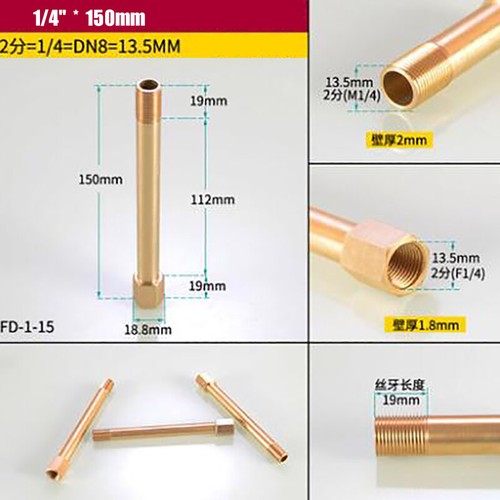 Male to Female BSP in BRASS Male-Fem Exten Adapters Pipe Fittings 1/8" 1/4" 3/8" - Picture 17 of 22