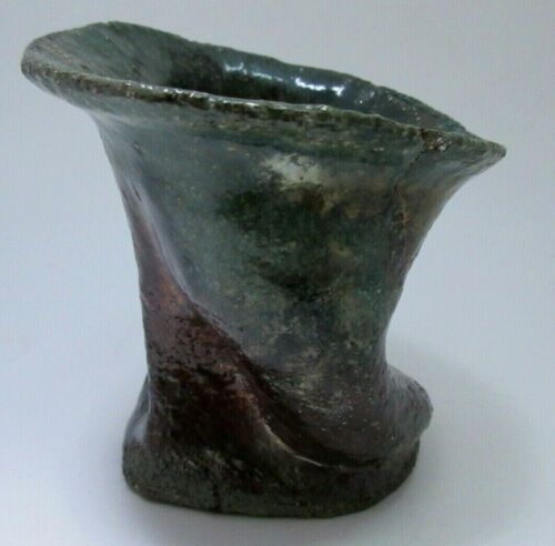 Old Vintage Canadian Studio Art Pottery Raku Style Vase Theresa Marcoux 1977 - Picture 4 of 5