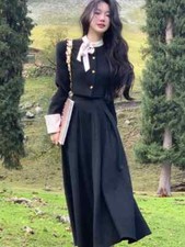 Autumn 2-piece Set Women Single Breasted Jacket Evening Party Outfits
