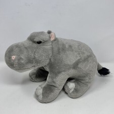 Wild Republic Gray Hippo Hippopotamus Plush 12" Stuffed Animal Soft Clean
