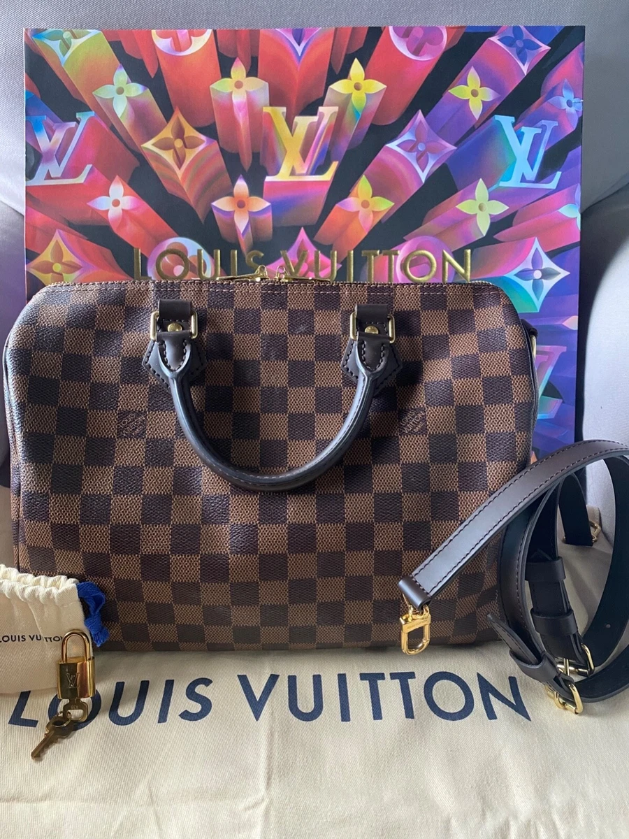 Louis Vuitton Speedy Bandouliere Damier 30 Black/White in Coated