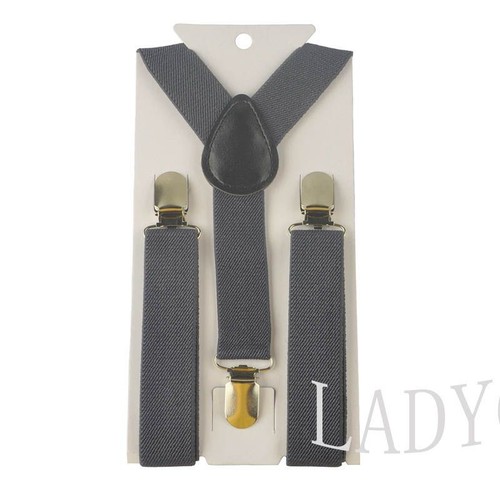 Clip On Y Back Soild Suspenders -Adjustable Children Suspender Elastic Kids Belt - Picture 14 of 40