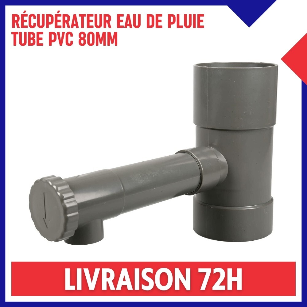 Collecteur eau de pluie gris foncé 80mm pour arroser le potager