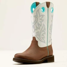 Ariat Ladies Elko Western Cowboy Boots Dark Cottage/White Icing #10050887