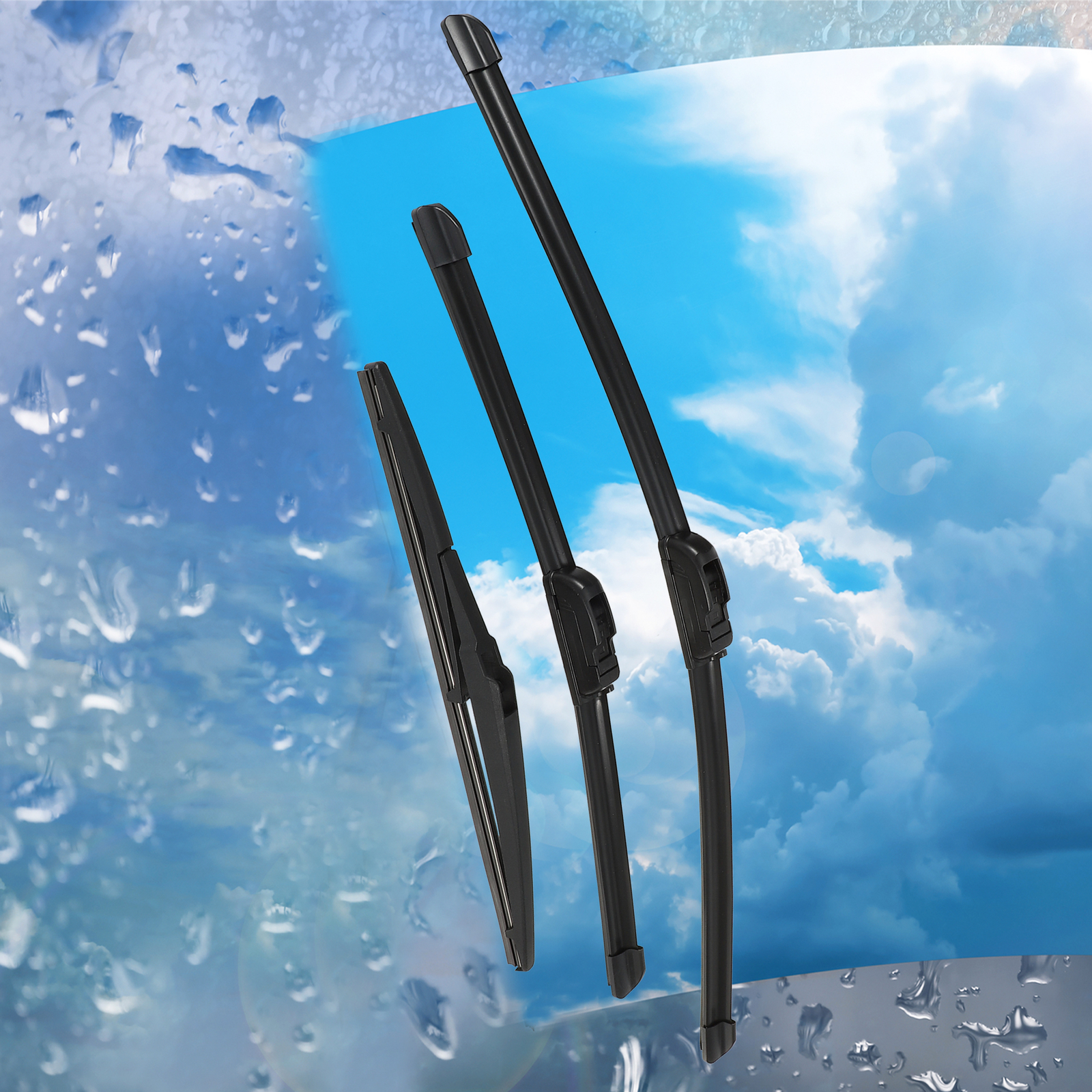 3 Pcs 24" 17" 12" Windshield Wiper Blade Set for Toyota RAV4 with J / U