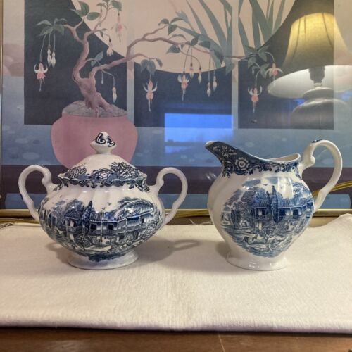 JOHNSON BROTHERS Heritage Hall Creamer And Sugar Bowl England
