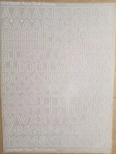 Chartpak Velvet Touch Lettering Helvetica Med Outline 60pt/M12260C White Rub On