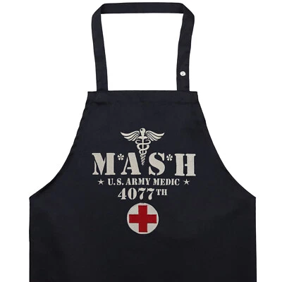 EXPRESS-STICKEREI GMBH Schürze Grillschürze für Männer: MASH U.S. Army Medic 4077 Barbecue Kochschürze