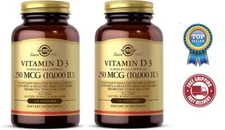 Solgar Vitamin D3 Cholecalciferol 10000 IU, 120 Softgels-2 Pack