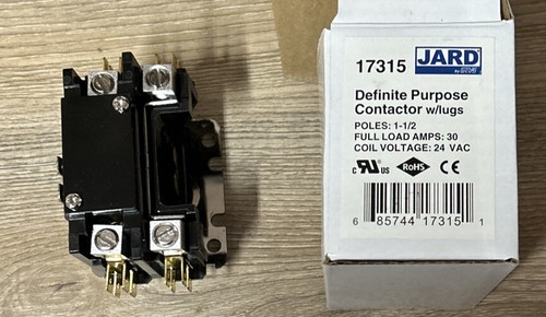Jard / Mars 17315 Definite Purpose Contactor - 30 Amp 1-1/2 Pol Coil 24 VAC NEU