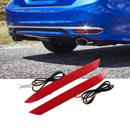 For 2016,2017 Honda Accord Red Rear Bumper Brake Lamp Tail Light Reflector Light - Picture 11 of 15