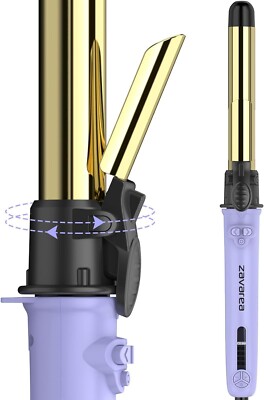 NEW! Rotating Curling Iron 1 inch Long Titanium Barrel-Dual Voltage 5Temperature