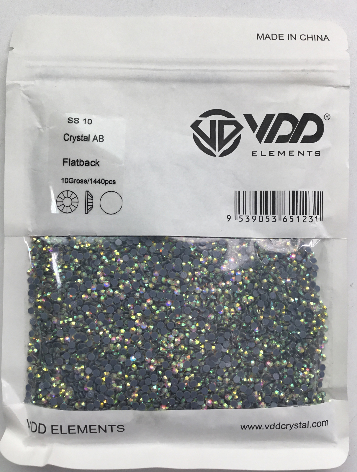 vdd elements crystal ss10 flatback 10 gloss 1440 pieces 2.7mm