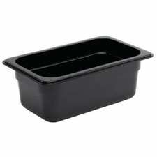 Thunder Group GN 1/4 100mm Deep 2.4Ltr Gastronorm Container Polycarbonate Black
