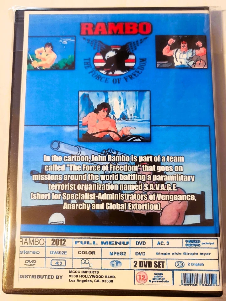 Rambo: The Force of Freedom 1986 Animated 2 DVD Set - Image 2 of 2