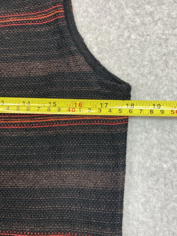 Lauren Ralph Lauren Dress Womens Medium Brown Black Striped Knit Sleeveless Midi - Image 4 of 4