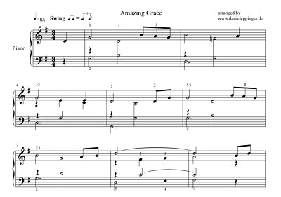 Amazing Grace Klavier Noten PDF, piano sheet music pdf | eBay