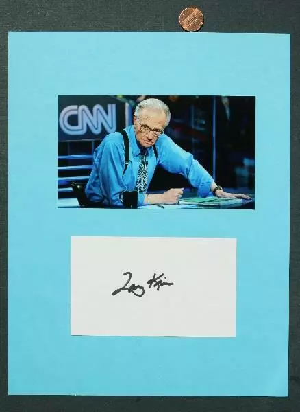 Late Night Talkshow host Larry King signed autograph & photo  set-SCARCE!