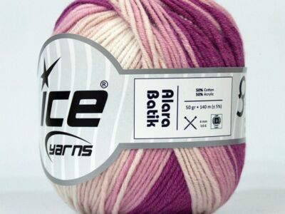 8-Skein Lot Alara Batik Yarn light cotton pink lavender white