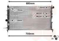 VAN Wezel WasserküHler Mechanisch GefüGt FüR Opel Vectra B J96 1.6I 16V