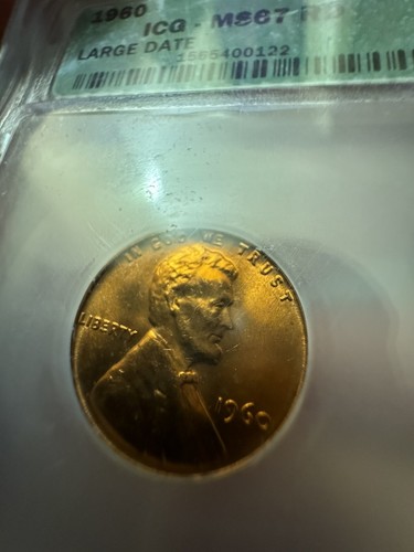 1960 Lincoln Cent | MS67 RD ICG, "Large Date", *Rare* - Picture 5 of 8