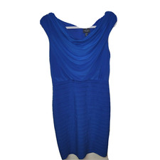 Adrianna Papell Royal Blue Cowl Neck Evening Dress, Pleated, Size 8