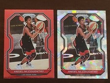 2021 Panini WNBA Prizm Angel McCoughtry #44 Red /299 + Cracked Ice Prizm Aces