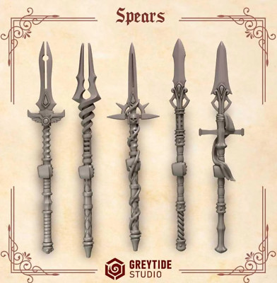 Spears Upgrade Bits - 5 Pack - Crimson Lords - Grey Tide Studios