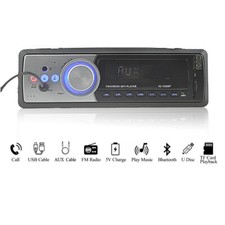 Single 1 Din FM Car Stereo Radio USB/AUX/SD MP3 Player In-Dash Unit Bluetooth