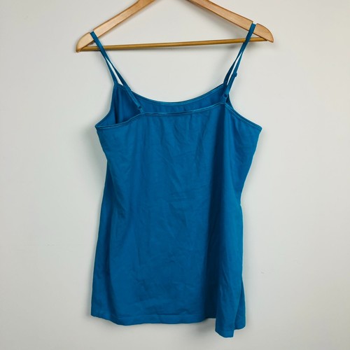 Cato Women's Spaghetti Strap Cami Tank Top Cotton Blend Solid Blue Size 14/16W - Picture 3 of 5