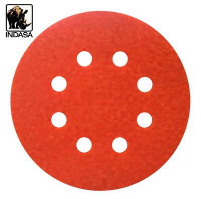 125 mm Schleifscheiben Klett Indasa Schwingschleifpapier Pads 8 Loch / ohne Loch
