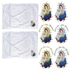 Baby Christening Baptism White SWADDLING BLANKETS Embroidery Virgin Mary Pope