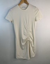 Michelle Keegan Ruched T-Shirt Mini Dress Ivory Size 8