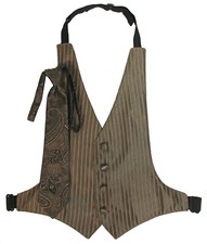 Boy's Latte Brown Jean Yves Tuxedo Vest Tie Wedding Ringbearer Cruise Paisley