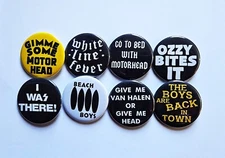 Classic Rock n Roll Buttons Magnets & Bottle Openers. set 01