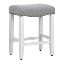 24" Inch Home Indoor Upholstered Backless Chair Saddle Seat Bar / Counter Stool