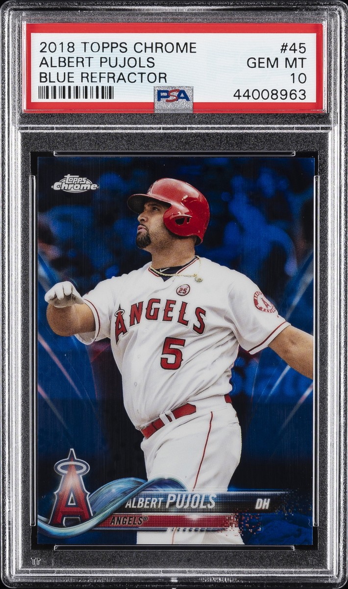 2018 TOPPS CHROME BLUE REFRACTOR #45 ALBERT PUJOLS #/150 PSA 10 | eBay