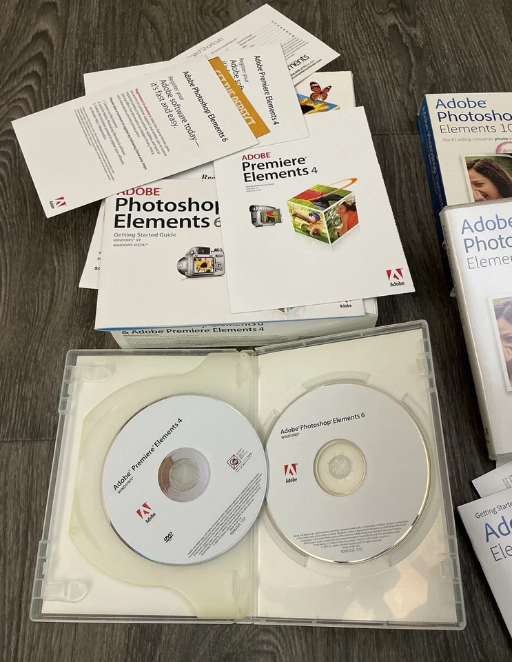 Adobe LOT Photoshop Premiere Elements 3 4 6 10 14 CS4 CS6 Windows Disc/Serial - Image 4 of 4