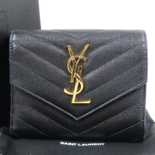 SAINT LAURENT YSL Threefold VStitch Compact Wallet 403943 Tri-fold wallet 103432