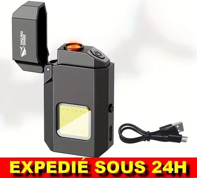Mini Torche LED Poche USB Ultra Lumineuse Rechargeable Camping Urgence Briquet - Photo 1/4