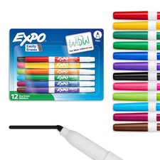 Dry Erase Markers, Low Odor Ink, Assorted Colors, Fine Tip, 12 Count Back to...