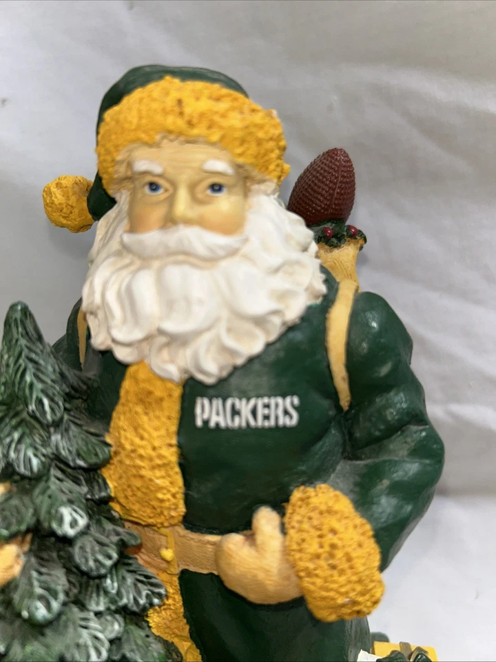 "Estatuilla de Papá Noel Green Bay Packers 7,5"" de alto The Memory Company Limited 2001" Foto 3 de 4