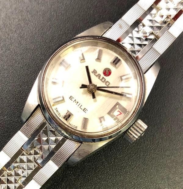 Rado Emile Vintage Silver Automatic Date Watch for Women 20mm