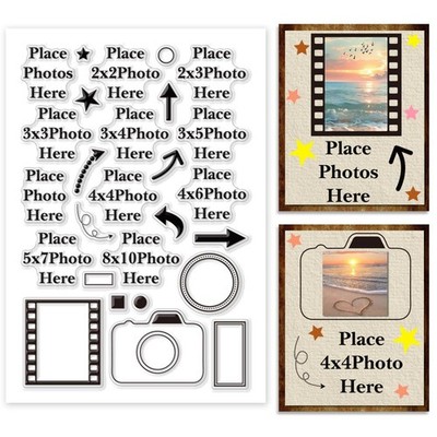 Place Photo Here Clear Stamp PfeilSilikonstempel KameraGummistempel Bildrahme...