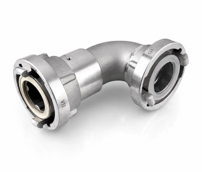 Aluminium Pipe Elbow 90° Storz 2 3 4 Inch Fixed Coupling Swivel NBR Fire Engine