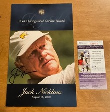 Jack Nicklaus Signed August 2000 PGA Golf Distinguished Award Program w/ JSA COA