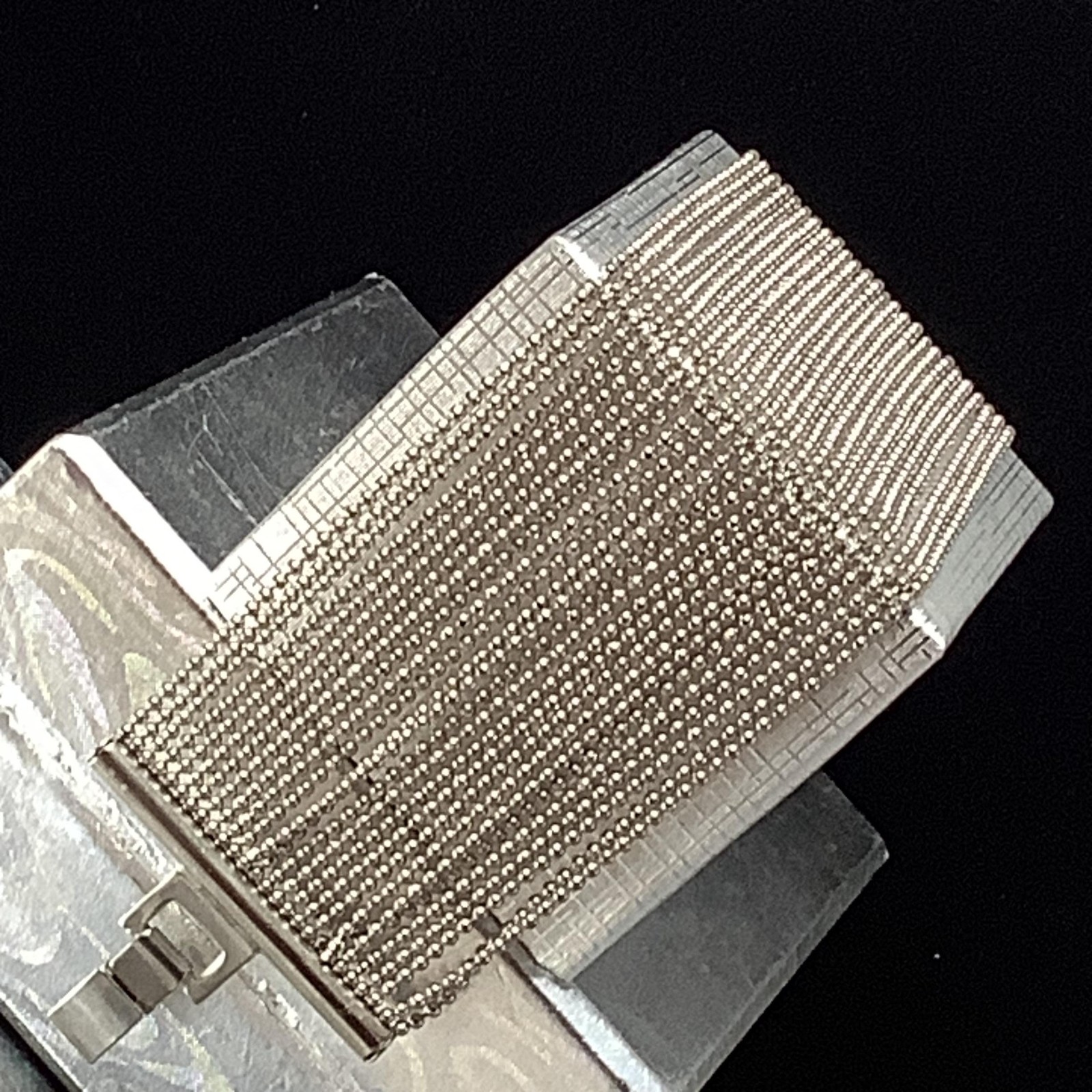 Simulated Liquid Silver Multi Strand Ball Bead Ch… - image 15