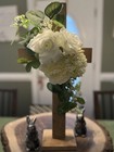 Rustic WOOD LARGE CROSS W/ FLORAL Decor NEW for table or wall - Home Decor Gift — photo 3