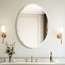 20x28 Frameless Oval Wall Mirror for Bathroom/Vanity, Beveled Edge, Simple  Ele